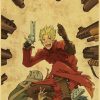 TRIGUN STAMPEDE Poster Japanese Classic Anime Kraft Paper Wall Decoration Cafe Bedroom Living Room Aesthetics Rimless 16 - Trigun Store