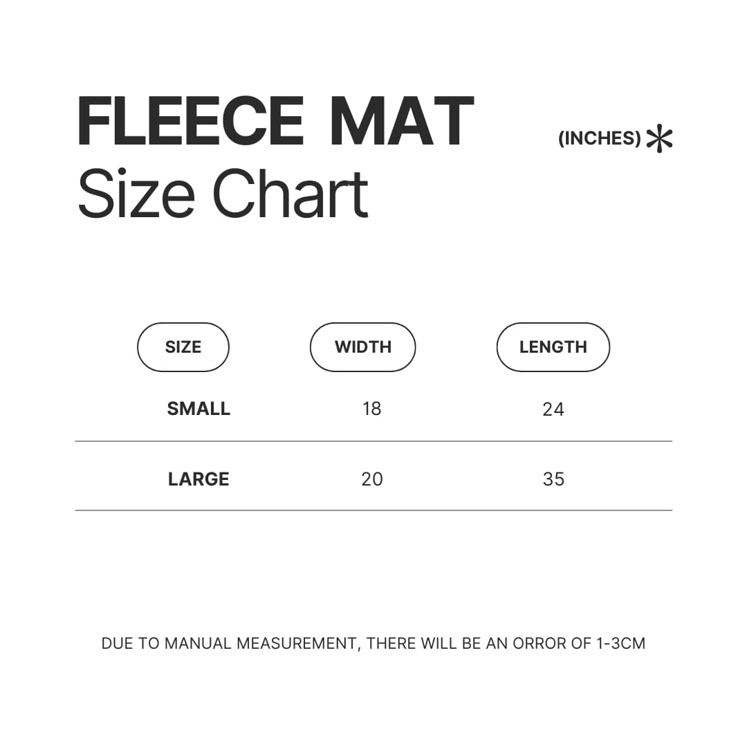 Fleece Mat Size Chart - Trigun Store